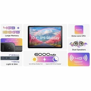 TCL TAB 10L Gen 4 Tablet - 25.7 cm (10.1") - MediaTek MT8786 Octa-core - 4 GB - 128 GB Storage - Future Dusk - Cortex A75 