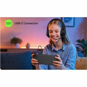 Belkin Inspire Wired Over-the-head, On-ear Stereo Gaming Headset - Binaural - Circumaural - Mini-phone (3.5mm), USB Type C