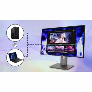 Lenovo ThinkVision P27QD-40 27 Zoll Class WQHD LED-Monitor - 16:9 Format - Schwarz - 68,6 cm (27 Zoll) Viewable - IPS-Tech