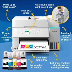 Stampante multifunzione a getto di inchiostro Epson ET-3956 Con filo e senza fili EcoTank - Colore - Fotocopiatrice/Stampa