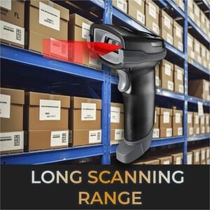 Adesso Wireless/Bluetooth/Wired 2D Barcode Scanner with Charging Cradle - Cable/Wireless Connectivity - 2D, 1D - CMOS - Bl
