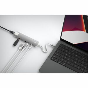 LINQ USB Type C Docking Station for Notebook, Flash Drive - Charging Capability - Off White, Space Gray - 4K @ 60Hz - 3840
