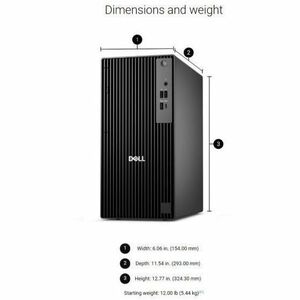 Desktop Computer Dell Pro QCT1250 - Intel Core Ultra 7 265 - 16 GB - 512 GB PCI Express NVMe 4.0 SSD - Tower - Intel Chip 
