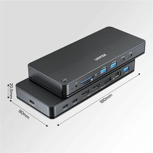 13-in-2 Universal KVM Docking Station (USB-C 10Gbps + USB-A 10 Gbps + 2 USB-A 5Gbps + USB-C 5Gbps + 2 HDMI + DP 4K 60Hz wi