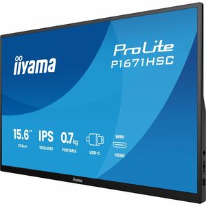 iiyama ProLite 15.6″ (39.5 cm) Full-HD-IPS-Monitor mit USB-C-Dock, integrierten Lautsprechern & Lederhülle:Jedes von mehre