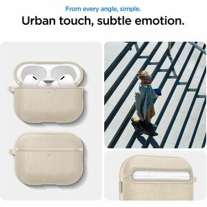 Spigen Urban Fit Carrying Case Apple AirPods Pro - Dune Beige - Scratch Resistant, Scratch Resistant Interior - Polycarbon