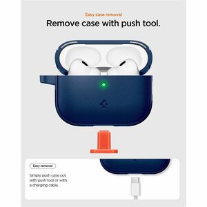 Spigen Vault Carrying Case Apple AirPods Pro 3 - Navy Blue - Drop Resistant, Anti-slip - Polycarbonate, Thermoplastic Poly