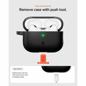 Spigen Vault Carrying Case Apple AirPods Pro 3 - Matte Black - Drop Resistant, Anti-slip - Polycarbonate, Thermoplastic Po