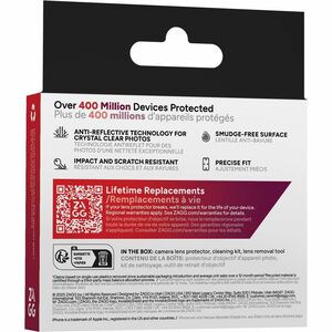 invisibleSHIELD Glass Elite Camera Lens Protector - Clear, Black - Tempered Glass