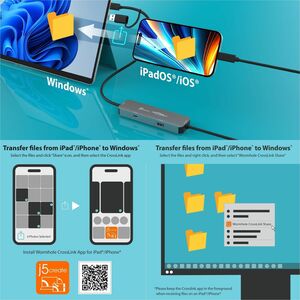 j5create Wormhole Switch JCH422-N USB Hub - USB Type C, USB Type A - 640 MB/s - Tablet, Smartphone, Mouse, Keyboard, Flash