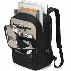 Dicota FIVE Carrying Case (Backpack) for 35.6 cm (14") to 40.6 cm (16") Notebook - Black - RFID Resistant - 900D Polyethyl