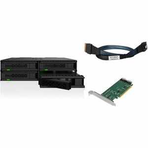 Icy Dock ExpressCage MB324V4P-B Drive Enclosure for 5.25" U.2, U.3, PCI Express NVMe 4.0 - SFF-8654 SlimSAS Host Interface