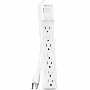 CyberPower CSB706W Essential 7 - Outlet Surge Protector with 1800 J Surge Suppression - Clamping Voltage 800V, 6 ft Cord, 