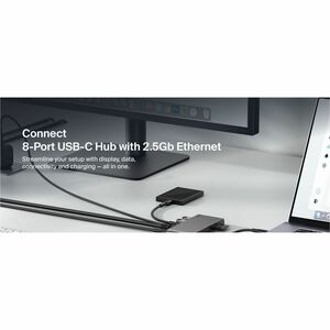Belkin Connect 8-Port USB-C Hub with 2.5Gb Ethernet, Space Gray - for Workstation, Notebook, Tablet, Smartphone, Monitor -