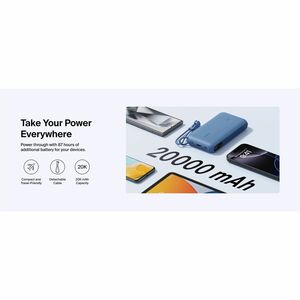 Belkin BoostCharge Stromspeicher - Blau - für Smartphone, iPhone, iPad, AirPod, USB Typ C Gerät, Nintendo Switch, iPad min