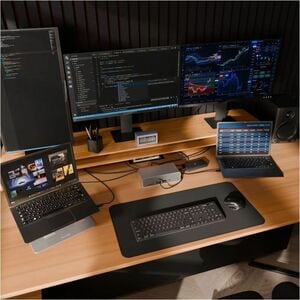 Targus EcoSmart DOCK230EUZ Thunderbolt 5 Docking Station für Workstation, Mikrofon, Lautsprecher, Kopfhörer, Tastatur, Mau