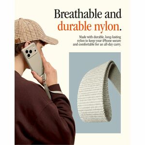 Spigen DA30S-LS Adjustable Phone Strap - Loop Attachment - Stone - Nylon, Fabric