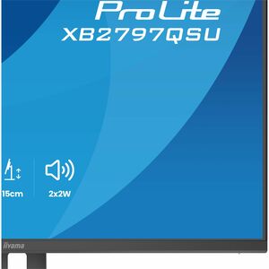 iiyama ProLite XB2797QSU-B1 27 Zoll Klasse WQHD LED-Monitor - 16:9 Format - Mattschwarz - 68,6 cm (27 Zoll) Viewable - IPS