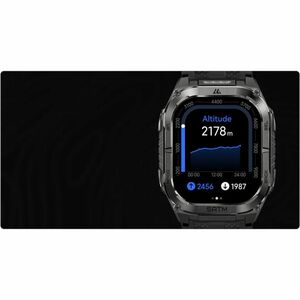 Kospet TANK M4C Smart Watch - Square Case Shape - Silver Body Color - Stainless Steel, Zinc Alloy Case Material - Silicone
