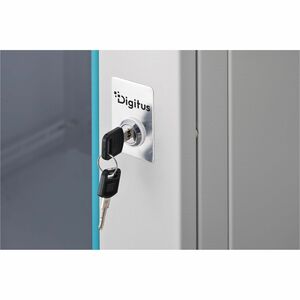 Digitus Dynamic-N 16U Wandmontierbar Geschlossener Schrank Rackschrank für Networking, Server - Hellgrau - Glas, Stahl, Bl