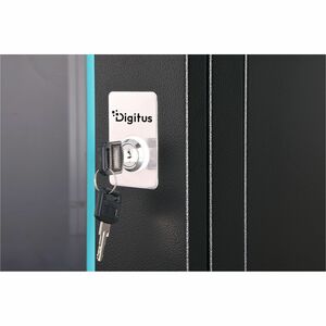 Digitus Dynamic-N 7U Wandmontierbar Geschlossener Schrank Rackschrank für Networking, Server - Schwarz - Stahl, Glas, Blec