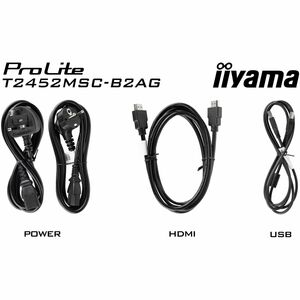 iiyama ProLite T2452MSC-B2AG 24 Zoll Klasse LED-Touchscreen-Monitor - 16:9 Format - 5 ms Reaktionszeit - 61 cm (24 Zoll) V