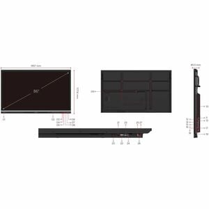 ViewSonic ViewBoard IFP8651 2184,40 mm 4K UHD LCD Écran de collaboration - 8 Go DDR SDRAM - Ultra Fine Touch (UFT) - Écran