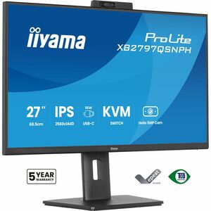 iiyama ProLite XB2797QSNPH-B1 27" Class Webcam WQHD LED Monitor - 16:9 - Matte Black - 68.6 cm (27") Viewable - In-plane S