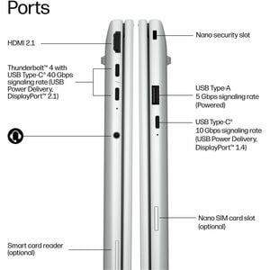 HP EliteBook 8 G2i 35.6 cm (14") Copilot+ PC Notebook - WUXGA - Intel Core Ultra 7 Series 3 355 - 32 GB - 1 TB SSD - Smart