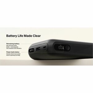 Belkin BoostCharge Power Bank - Black - 20000 mAh - 45 W - Built-in Cable - Black