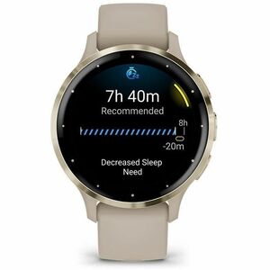 Garmin Venu 3S Smart Watch - Round Case Shape - 41 mm Case Height - 41 mm Case Width - Soft Gold Stainless Steel Body Colo