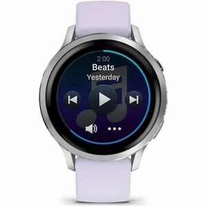 Garmin Venu 4 Smart Watch - Silver Case Color - Periwinkle Band Color - Stainless Steel, Metal Body Material - Fiber Reinf