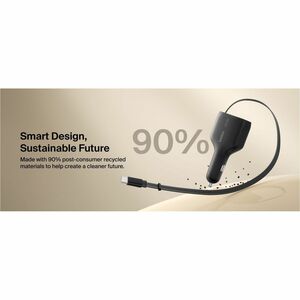 Belkin BoostCharge 30 W Auto Adapter - Universal Adapter - For iPhone, iPad Air, iPad Pro, MacBook Pro - 70 cm Cable - 12 
