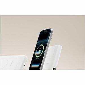 Belkin UltraCharge Pro Power Bank - White - For Qi2-enabled Device, MagSafe-enabled Device, iPhone - 1 x Type-C 25W - 1000