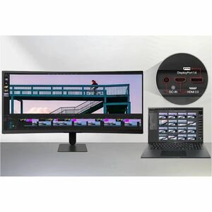 LG Ultrawide 34U601B-B 34" Class UW-QHD Curved Screen LED Monitor - 21:9 - 34" Viewable - LED Backlight - 3440 x 1440 - He