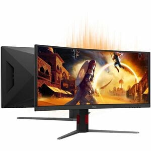 AOC CU34G4CA 34" Class UW-QHD Curved Screen Gaming LED Monitor - 21:9 - Black, Red - 86.4 cm (34") Viewable - Fast Vertica