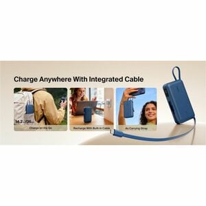 Belkin UltraCharge Power Bank - Blue - For Smartphone, iPhone, iPad Air, iPad mini, iPad Pro - 20000 mAh - 45 W - USB Type