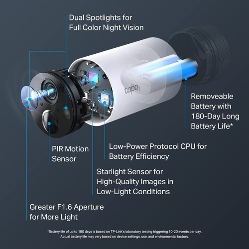 TP-LINK CAMARA WIFI DE SEGURIDA DE BATERIAS PARA EXTERIOR VIDEO 2K