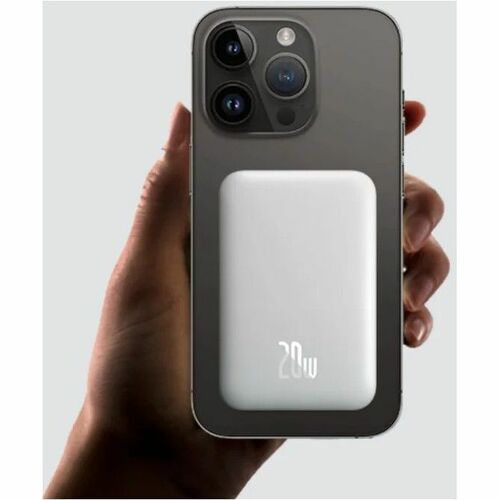 Power Bank Baseus - Bianco - Per iPhone - 6000 mAh - 20 W - Connettore USB di tipo C - 1 x USB - Bianco
