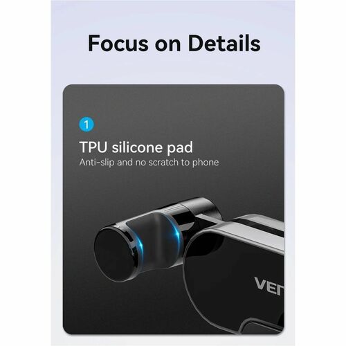 Vention KCEH0 Smartphone, Car, iPhone SmartPhone Holder - 30 mm x 106 mm x 91.8 mm x - ABS, Thermoplastic Polyurethane (TP