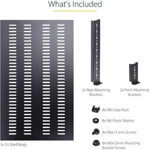 StarTech.com Estante Bandeja 1U Ventilada Ajustable de Rack de Servidores de 19" 150kg - 49.5 a 97.2cm - Profundo 27.56" (