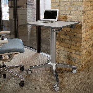 Ergotron LearnFit Student Desk - Laminated Rectangle Top - Melamine Laminate X-shaped Base - 4 Legs - Height Adjustable x 