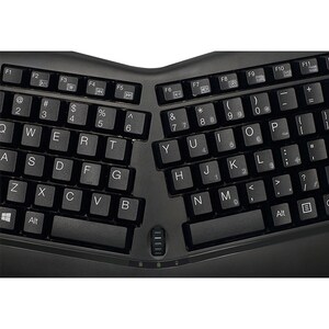 Adesso Tru-Form Wireless Ergo Mini Keyboard & Mouse - USB Membrane Wireless RF Keyboard - 87 Key - English (US) - Black - 