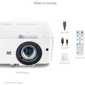 ViewSonic PX706HD 3D Ready Objektiv mit kurzer Brennweite (Short Throw) DLP-Projektor - 16:9 - 1920 x 1080 Piel - 22,000:1