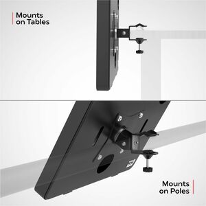 CTA Digital Premium Locking Shelf Mount for iPad Gen 7-10 & Other 7-11" Tablets - 7" to 11" Screen Support - Steel, Galvan