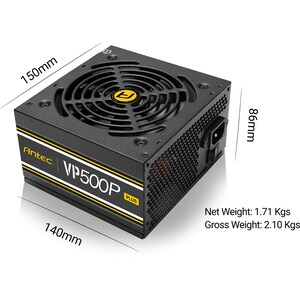 Fuente de alimentación Antec VALUE POWER VP600P PLUS ATX12V/EPS12V - 600 W - Interno - 230 V AC Entrada - 3,3 V CC a 20 A 