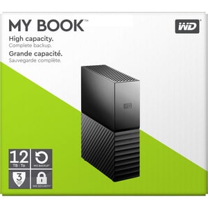 WD My Book WDBBGB0120HBK 12 TB Desktop Hard Drive - External - SATA (SATA/600) - Black - USB 3.0 Micro-B - 256-bit Encrypt