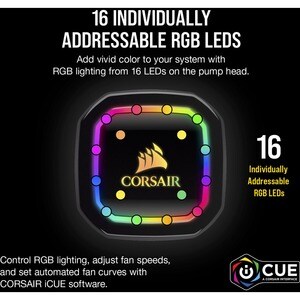 Corsair iCUE H150i RGB PRO XT Liquid CPU Cooler - 4.72" Maximum Fan Diameter - 561 gal/min Maximum Airflow - 2400 rpm - Li