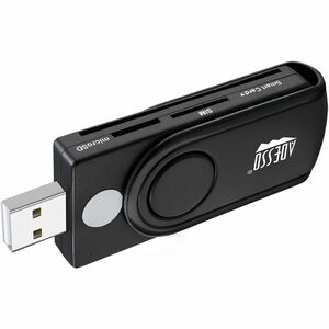 Adesso SCR-200 Smart Card Reader - Contact - USB 2.0 - Black - TAA Compliant