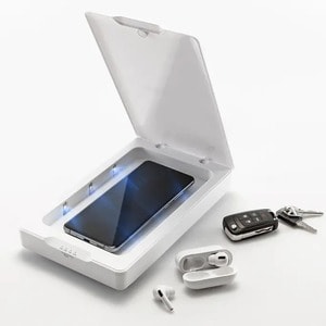 ZAGG InvisibleShield UV Sanitizer Kills up to 99.9% of Staph, E.coli Bacteria - with Universal Wireless Charging - White